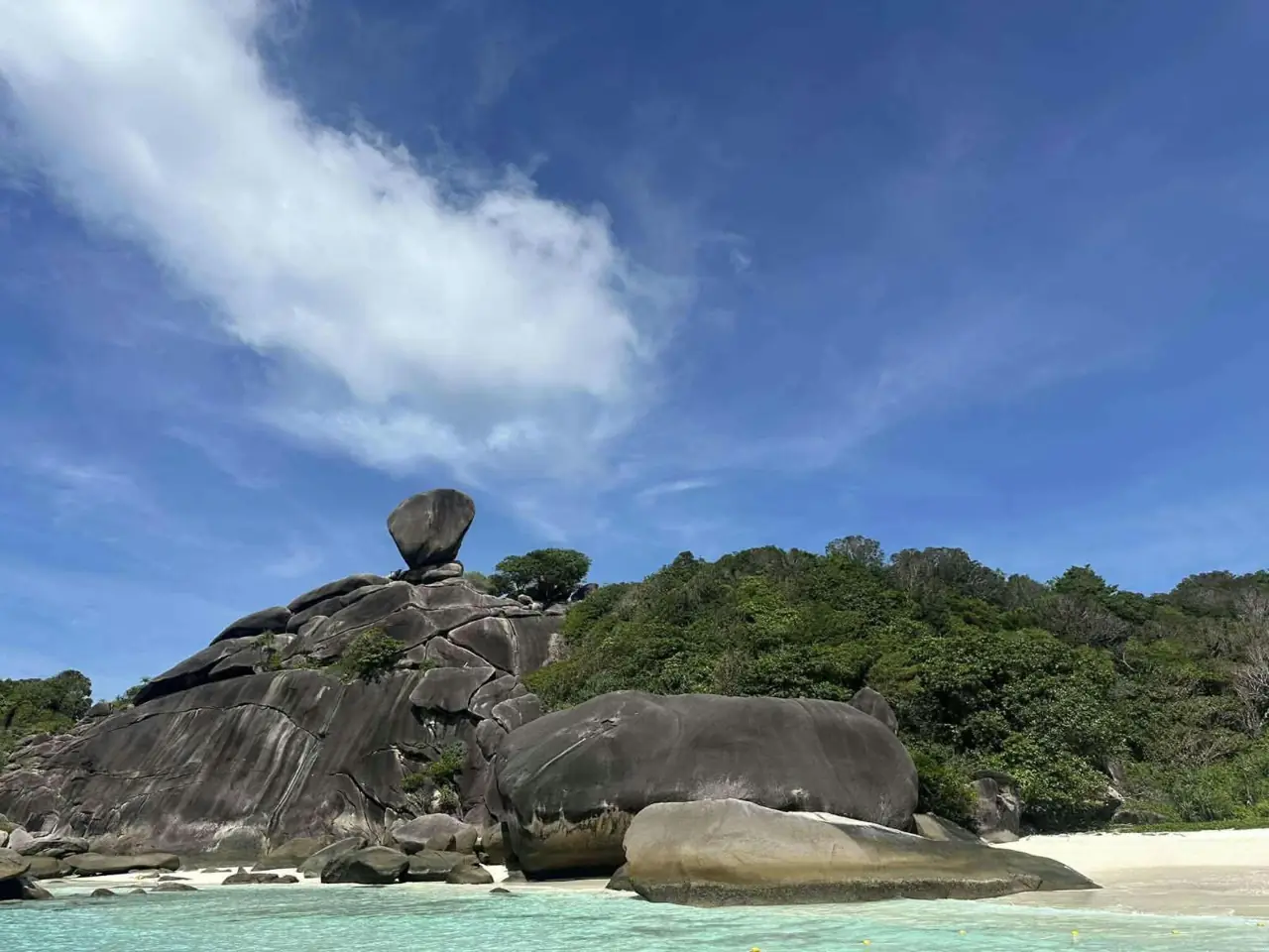 Granite rocks above a Similan beach