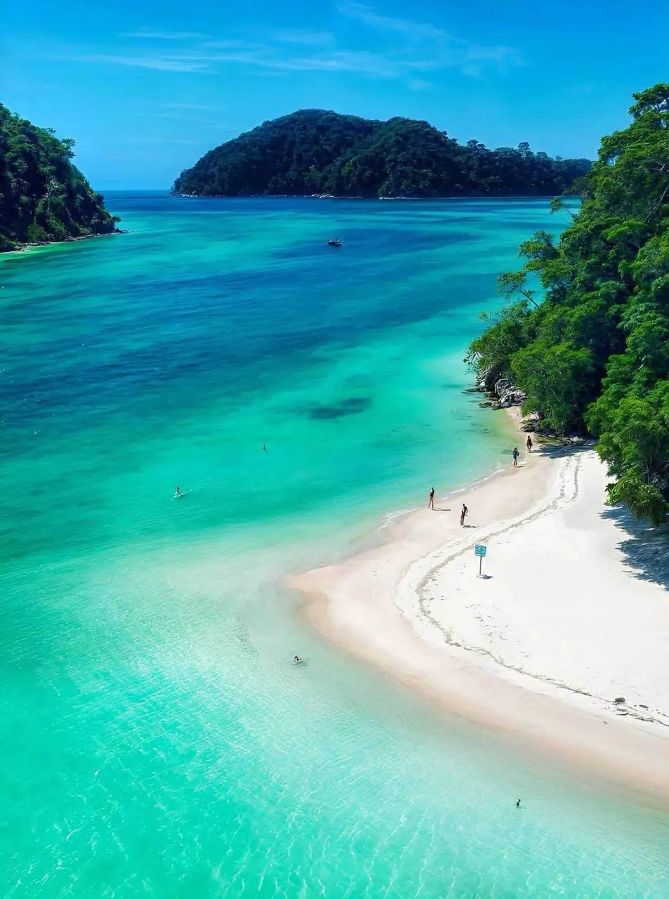 Clear turquoise sea beside a Surin island beach