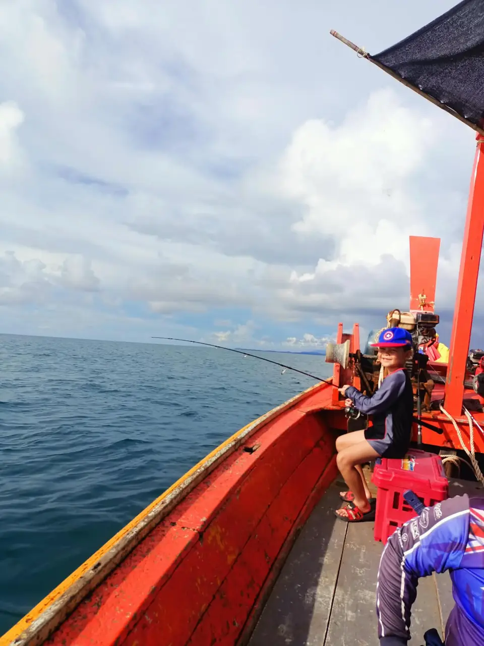 View of the sea from the private fishing boat